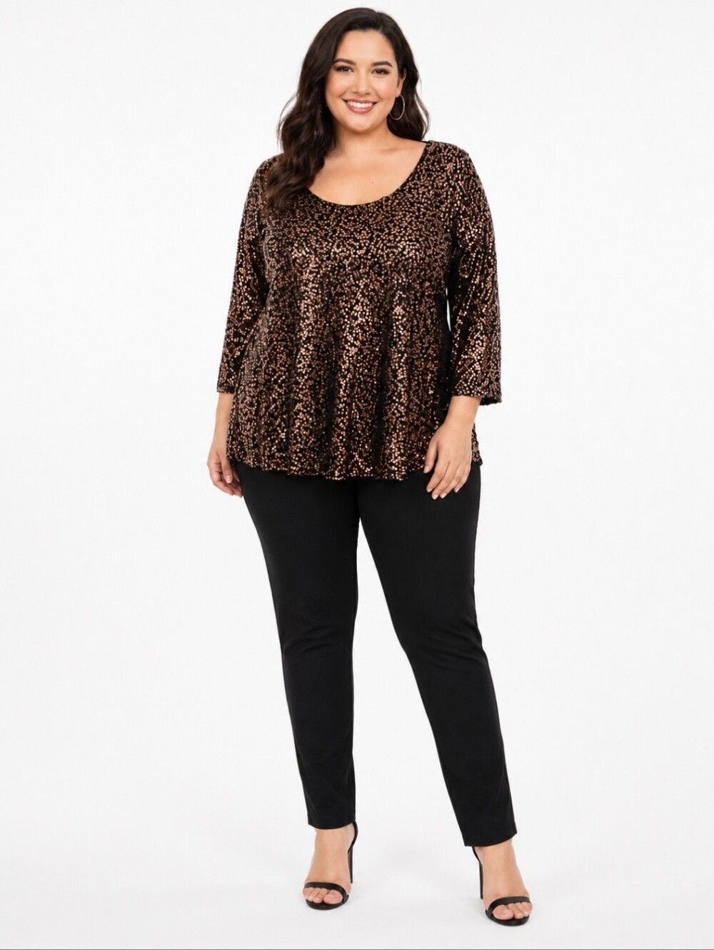 ⭐️Host Pick ⭐️Calvin Klein | Plus Sequin Bronze Tunic Top